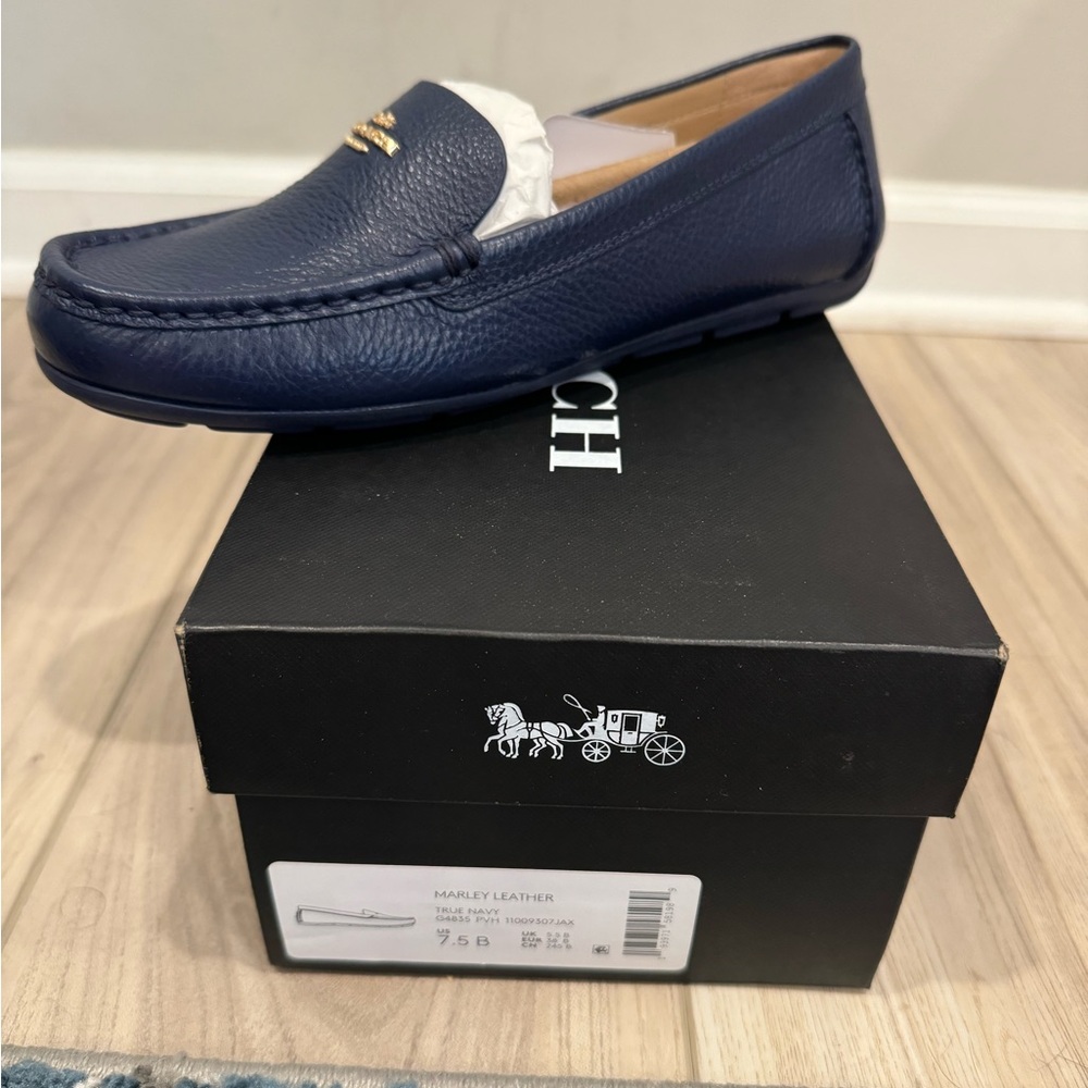 Coach size 7.5 Marley leather moccasin nwt